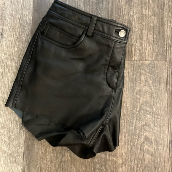 Vintage Leather Cut Off Shorts by Rampage - Picture 4 of 13